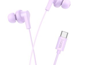 HOCO wire earphones Type C with microphone M114 purple