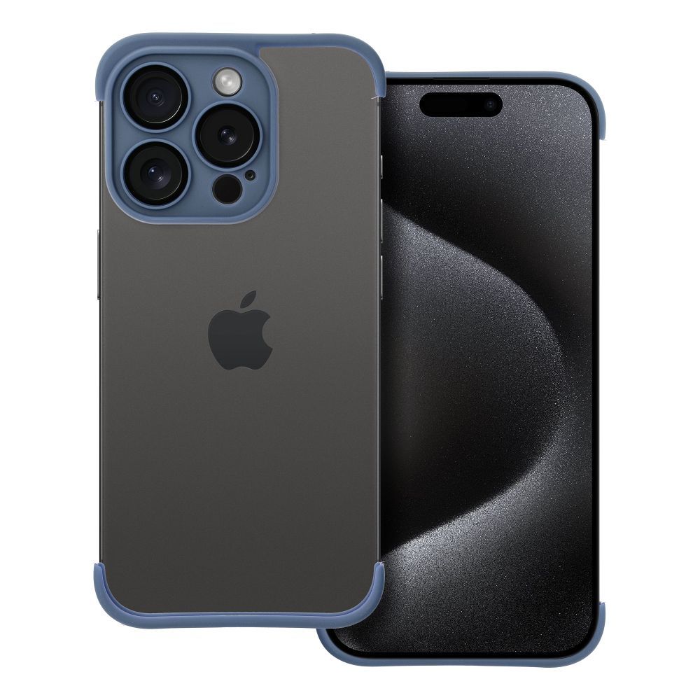 MINI BUMPERS case with camera island protection for IPHONE 15 Pro blue