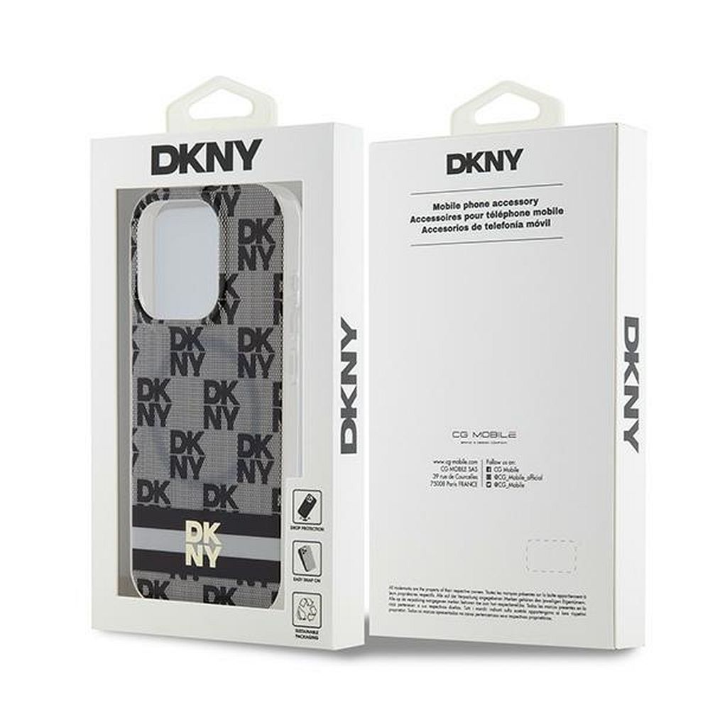 DKNY case for IPHONE 15 Pro Max compatible with MagSafe DKHMP15XHCPTSK (DKNY HC MagSafe PC TPU Checkered Pattern W/Printed Stripes) black - Image 9