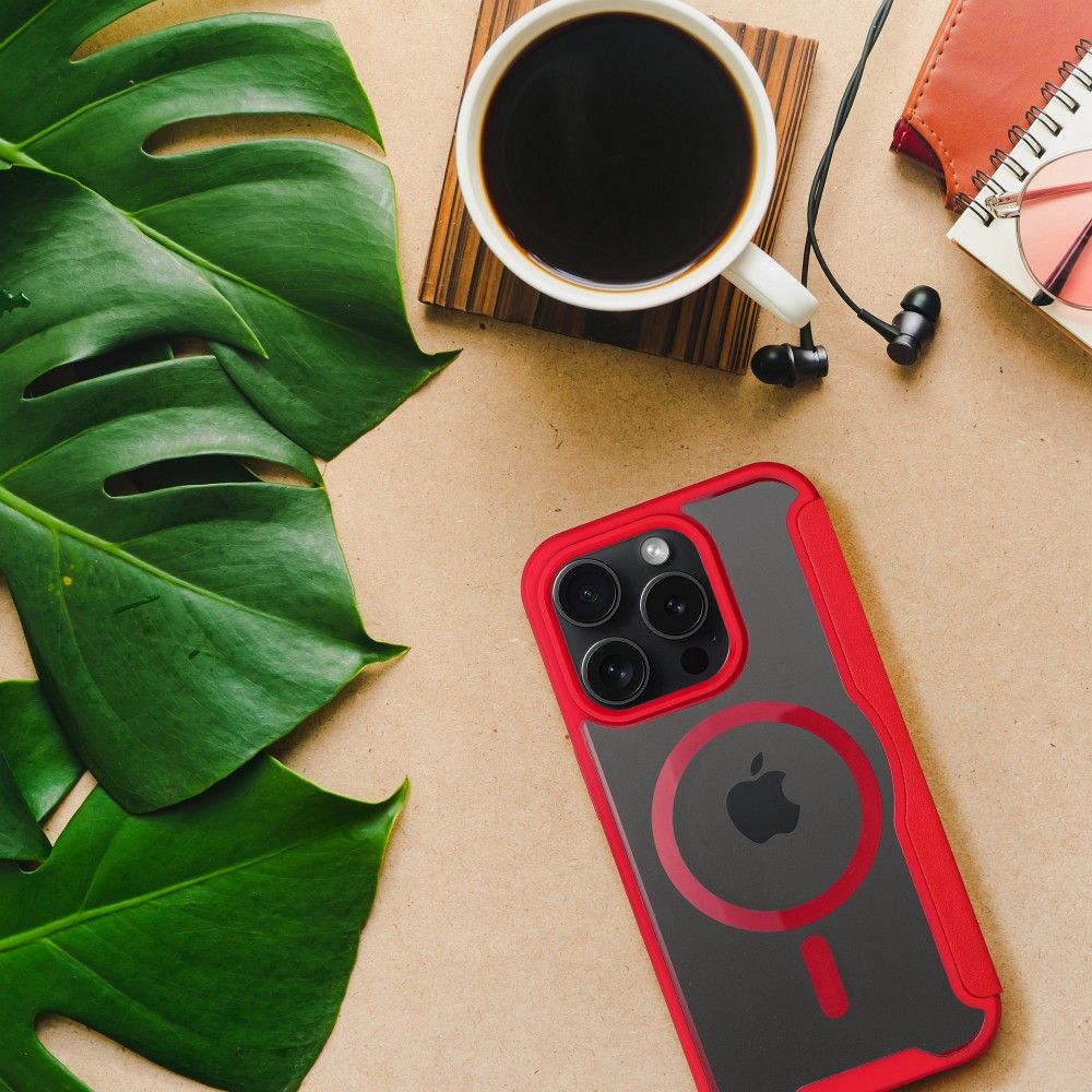 SMART MAG Book case compatible with MagSafe for IPHONE 16 Pro Max red - Image 5