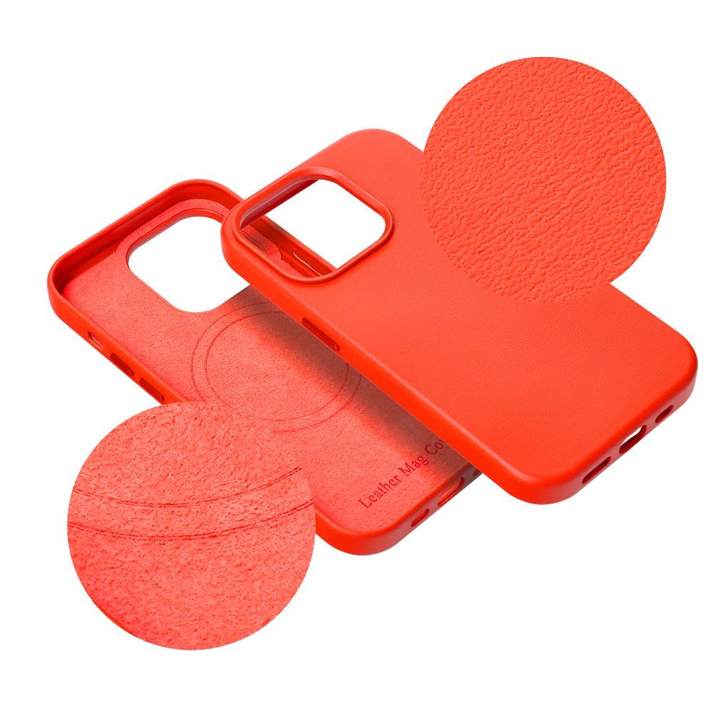 LEATHER MAG COVER case for IPHONE 15 Pro red - Image 4