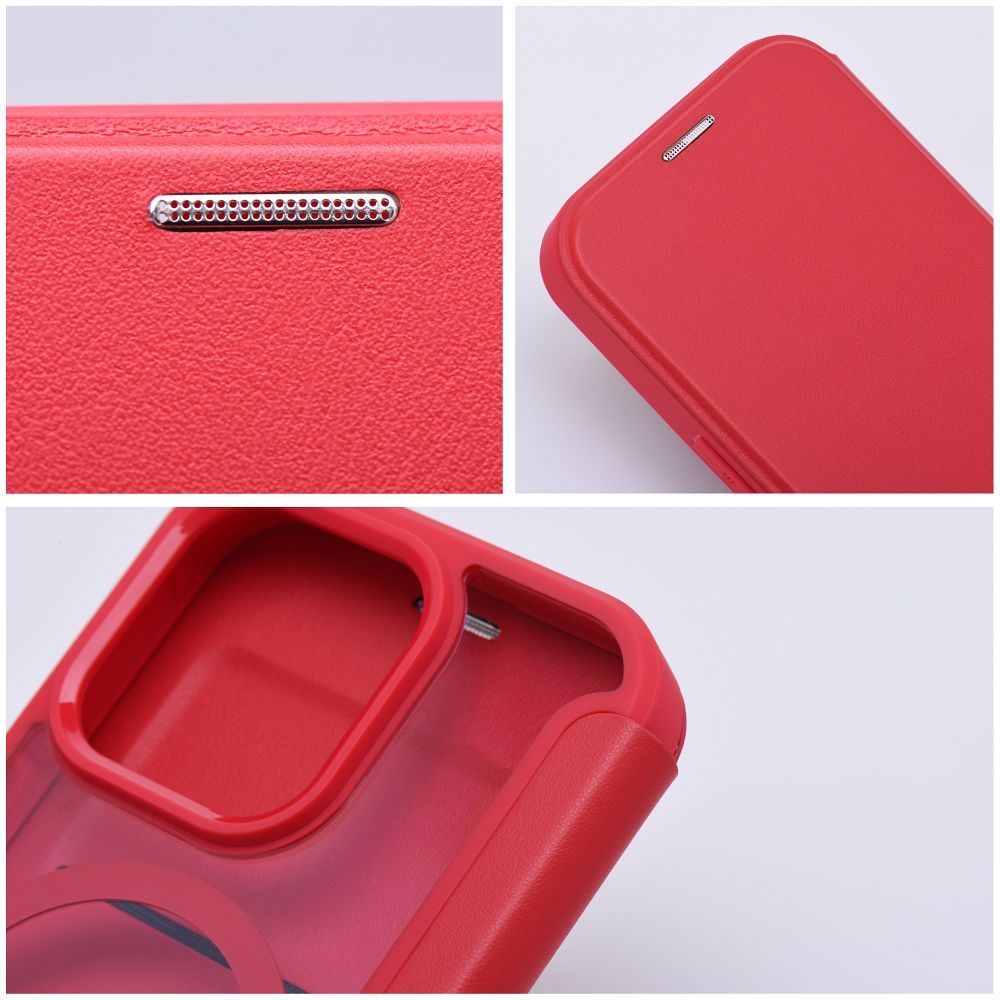 SMART MAG Book case compatible with MagSafe for IPHONE 16 Pro Max red - Image 6