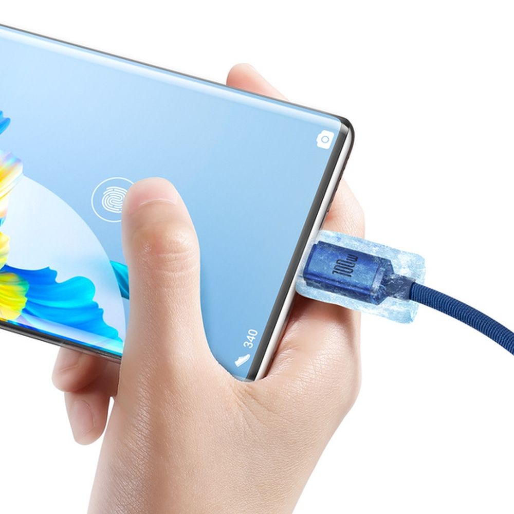 BASEUS cable USB A to Type C PD 100W Crystal Shine CAJY000503 2 m blue - Image 4