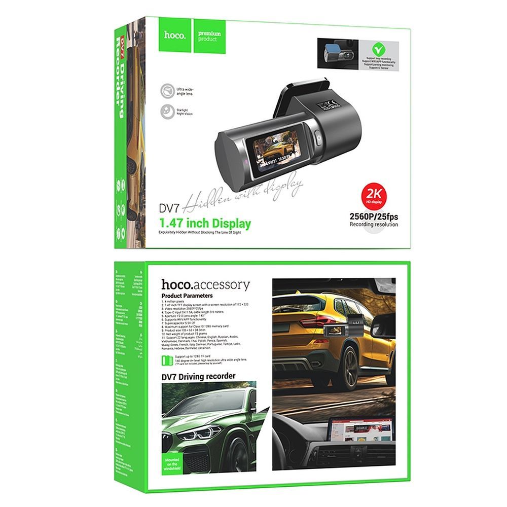 HOCO driving recorder with display 2K DV7 black - Image 9