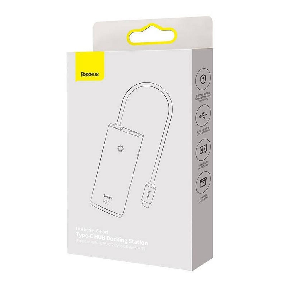 BASEUS adapter HUB 6in1 Type C WKQX050002 0,15 m white - Image 11