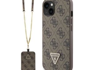 GUESS case for IPHONE 13 / 14 / 15 GUHCP14SP4TDSCPW (Crossbody 4G Metal Logo) brown