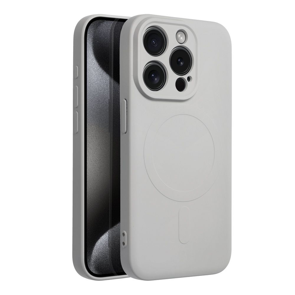 SILICONE MAG COVER case compatible with MagSafe for IPHONE 15 Pro titanium - Image 2