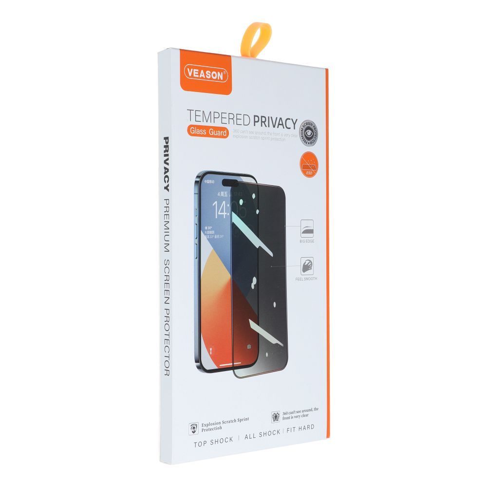 6D Pro Veason Privacy Glass - for Iphone 16 Pro Max black - Image 5