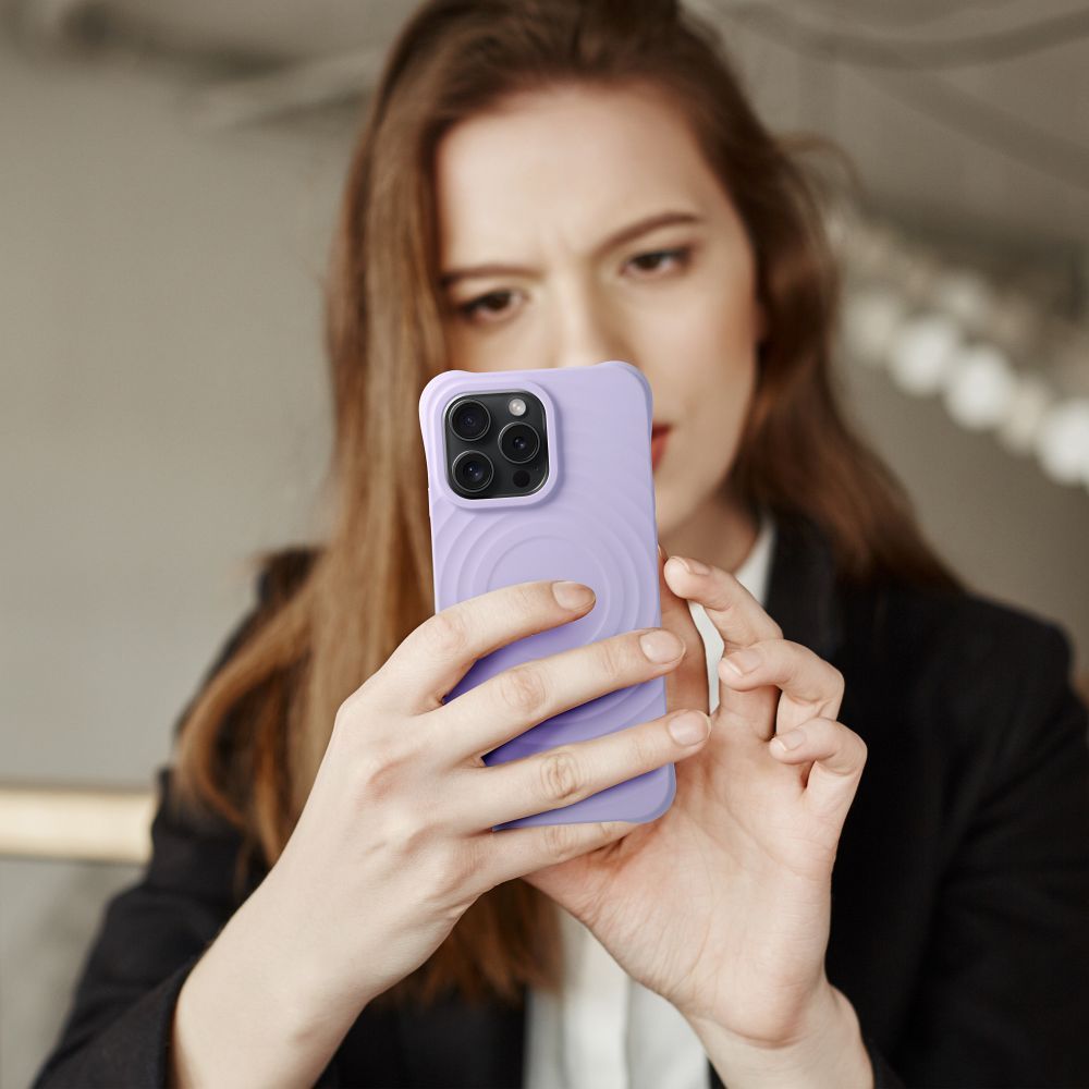 Silicone Zephyr Mag Cover compatible with MagSafe do IPHONE 15 PLUS lilac - Image 3