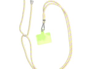 SWING (6mm) pendant for the phone with adjustable length / cord length 165cm (max 82.5cm in the loop) / on the shoulder or neck - gray-yellow
