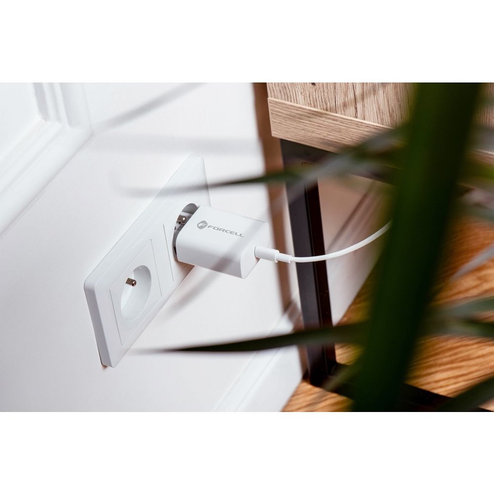 FORCELL F-ENERGY TFK-TC-25WPD travel charger Type C + cable Type C to Type C PD Q.C 3A 25W white - Image 25
