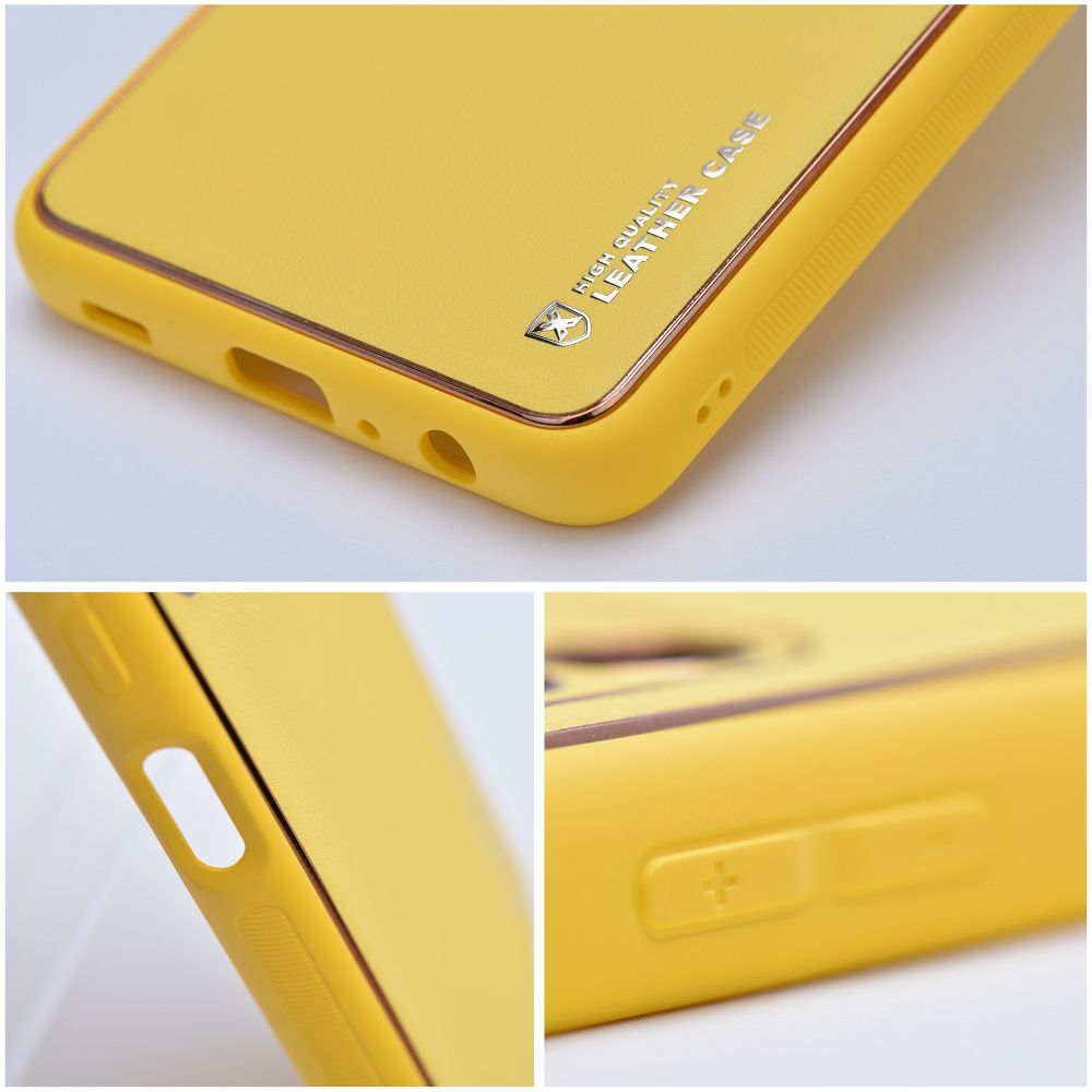 LEATHER case for IPHONE 14 Pro Max yellow - Image 4