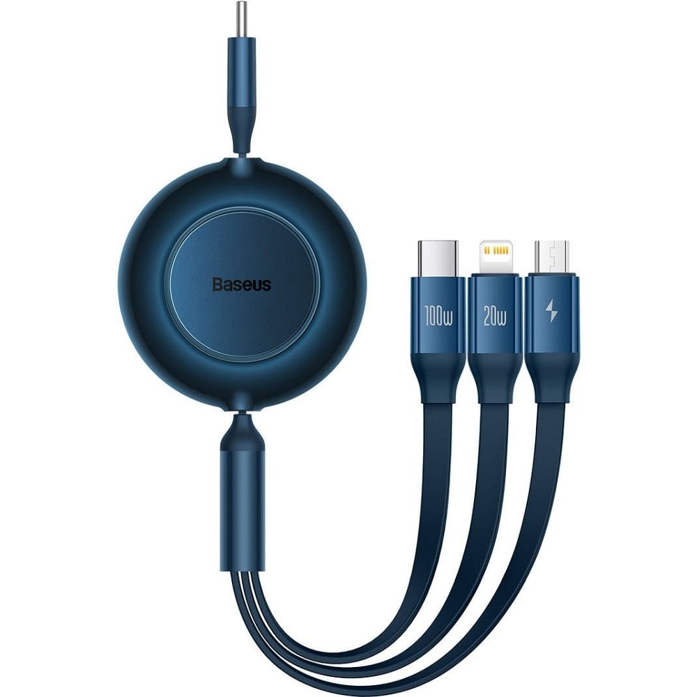 BASEUS cable 3in1 Type C to Micro USB / Lightning / Type C PD QC4.0 3,5A 100W CAMJ010203 1,1 blue