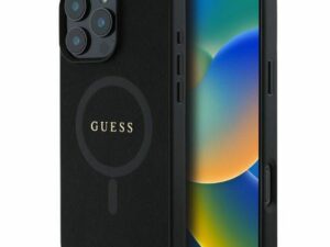 GUESS case for IPHONE 16 Pro compatible with MagSafe GUHMP16LPSAHMCK (PU Saffiano Classic Logo) black