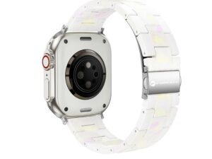 FORCELL F-DESIGN FA04 marble textured resin strap for APPLE Watch 42 / 44 / 45 / 49 mm white