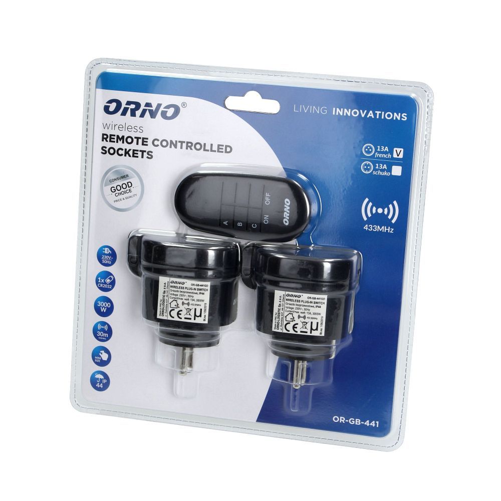 Set of outdoor wireless sockets with remote control, 2+1 (OR-GB-441) - Image 14