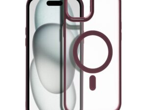 MATTE MAG COVER case compatible with MagSafe for IPHONE 15 Plus plum red