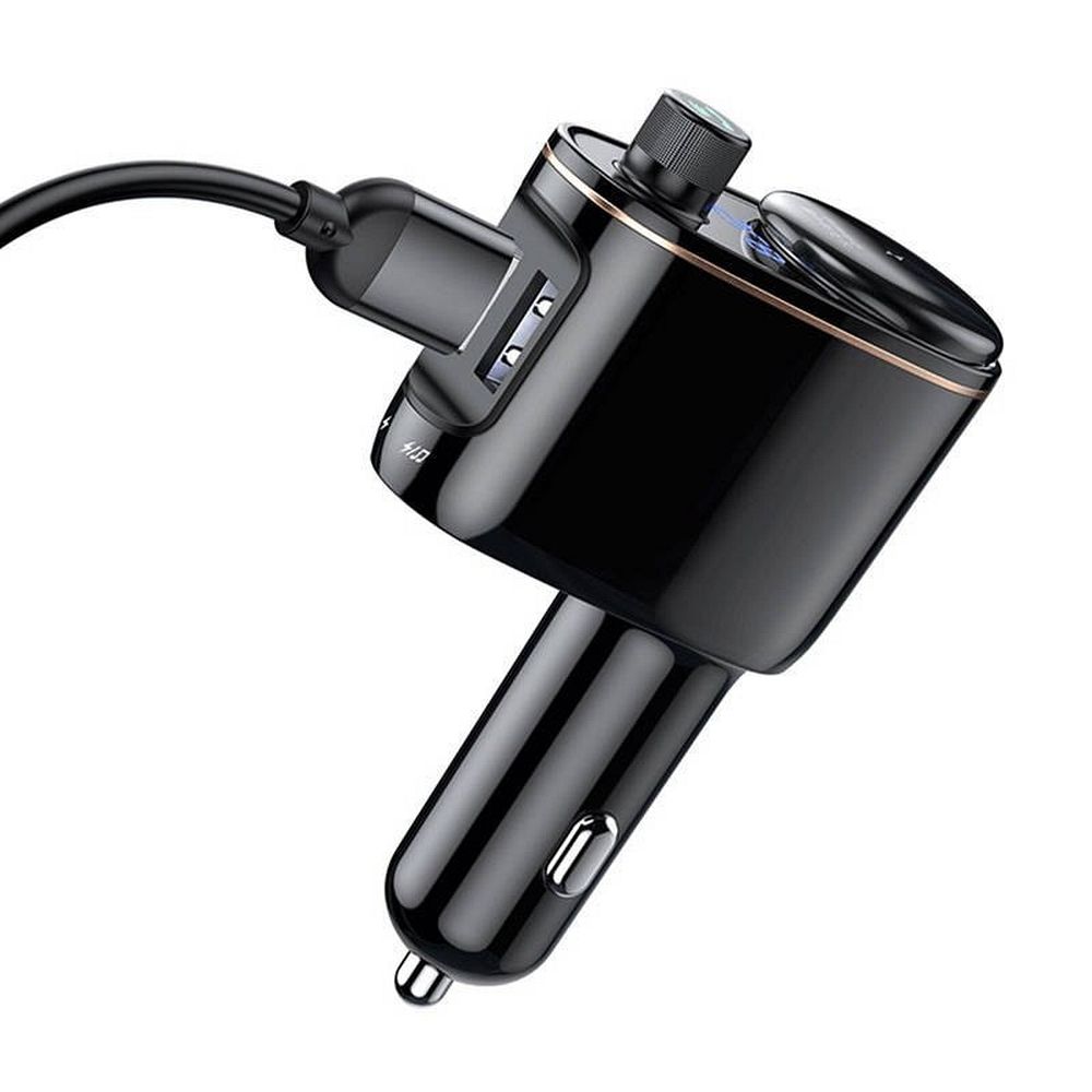 BASEUS car charger 2 x USB A + transmitter FM BT 3,4A S-06 CCHC000001 black - Image 4