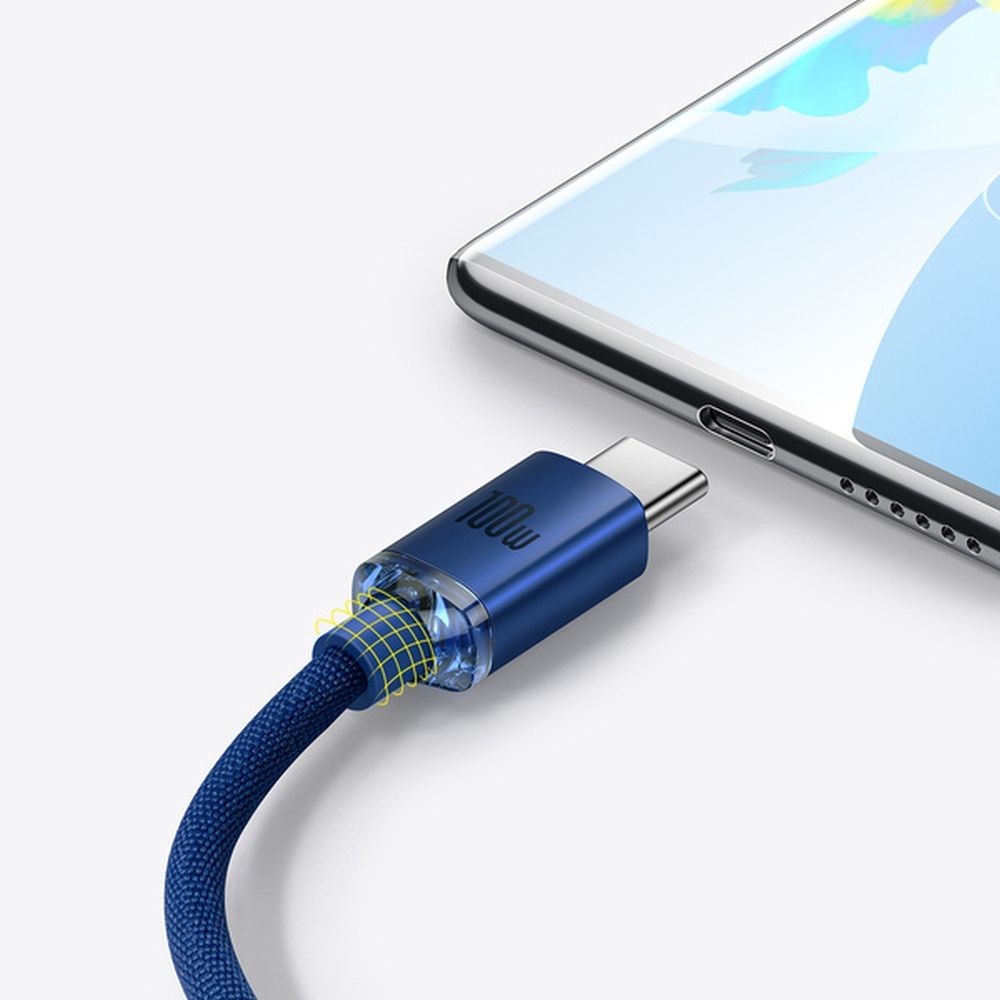 BASEUS cable USB A to Type C PD 100W Crystal Shine CAJY000503 2 m blue - Image 7