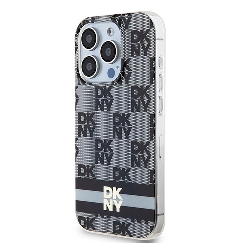 DKNY case for IPHONE 15 Pro Max compatible with MagSafe DKHMP15XHCPTSK (DKNY HC MagSafe PC TPU Checkered Pattern W/Printed Stripes) black - Image 3