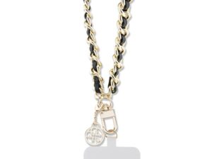 GUESS hand strap GUOUCHSAMC4K (Saffiano Chain Strap 4G Charm) black