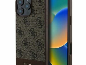 GUESS case for IPHONE 16 Pro Max GUHCP16XG4GLBR (PC/TPU 4G PU Bottom Stripe) brown
