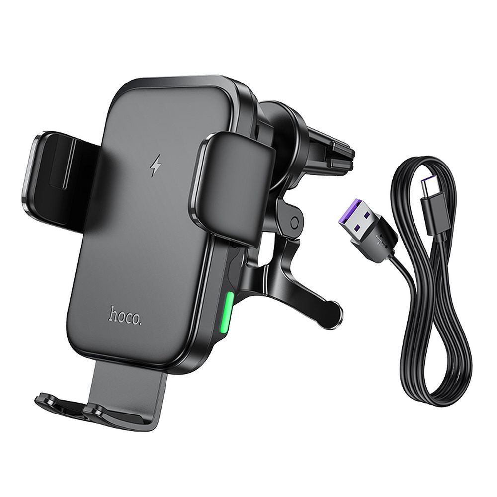 HOCO car holder with wireless charging for air vent HW10 black - Image 3