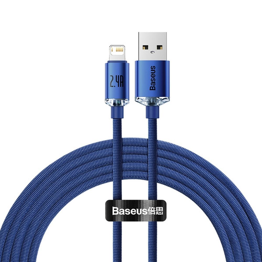BASEUS cable USB A to Lightning 2,4A Crystal Shine CAJY000103 2 m blue
