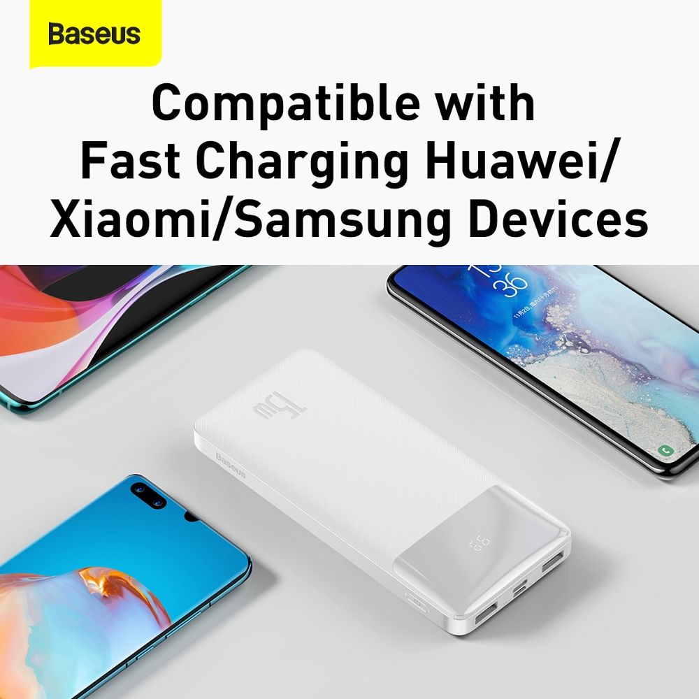 BASEUS powerbank 10 000 mAh + cable USB A do Micro USB PD QC3.0 3A 15W PPDML-I01 white - Image 11