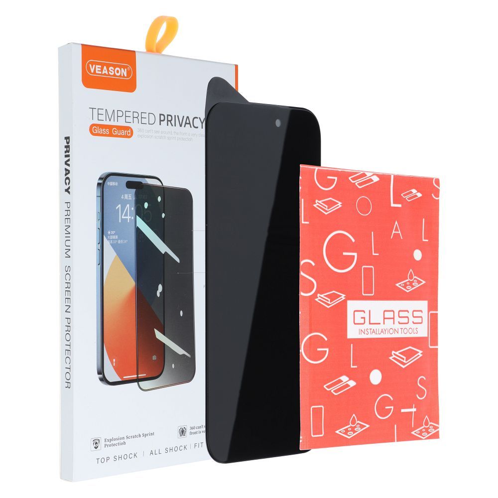 6D Pro Veason Privacy Glass - for Iphone 16 Pro Max black - Image 3