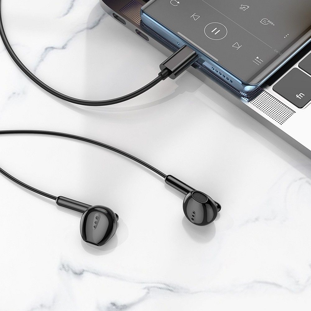 HOCO wire earphones Type C with microphone M123 black - Image 5