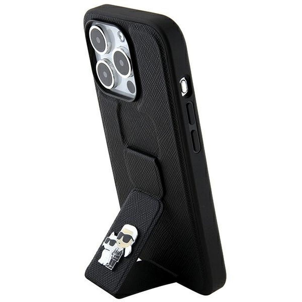 KARL LAGERFELD case for IPHONE 14 Pro Max KLHCP14XGSAKCPK (Gripstand Saffiano KC PIN) black - Image 8