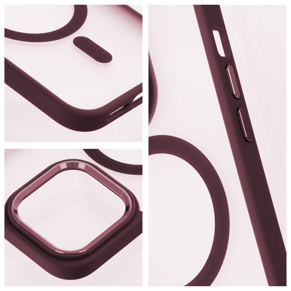 MATTE MAG COVER case compatible with MagSafe for IPHONE 16 Pro plum red - Image 2