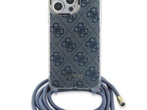 GUESS case for IPHONE 15 GUHCP15SHC4SEB (Crossbody Cord 4G Print) blue