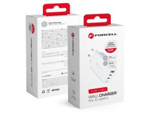 FORCELL F-ENERGY GaN TFK-TC-65WPD travel charger 2 x Type C + USB A PD QC4.0 3A 65W white
