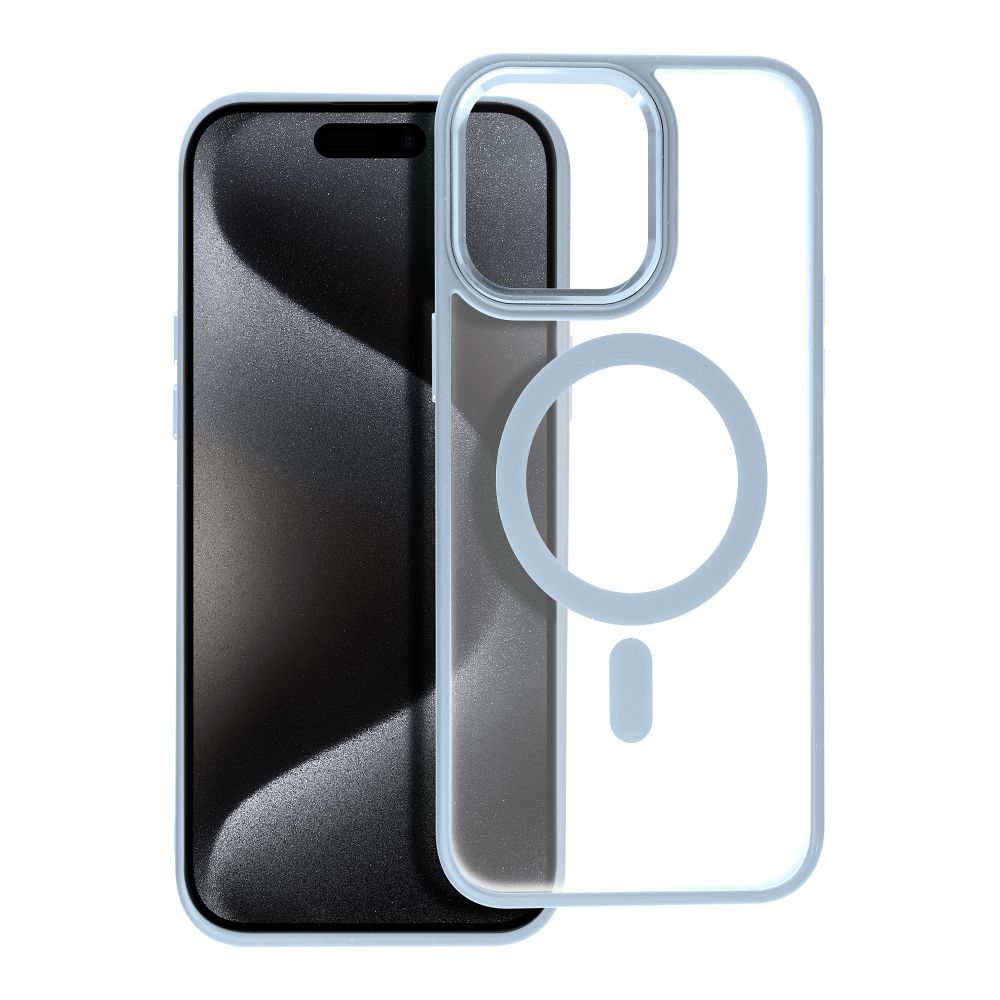 MATTE MAG COVER case compatible with MagSafe for IPHONE 15 Pro Max blue