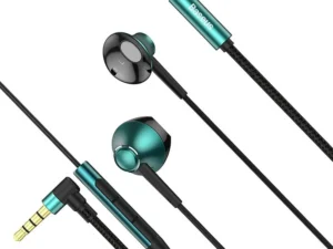 BASEUS wire earphones Jack 3,5 mm with microphone Encok H06 green