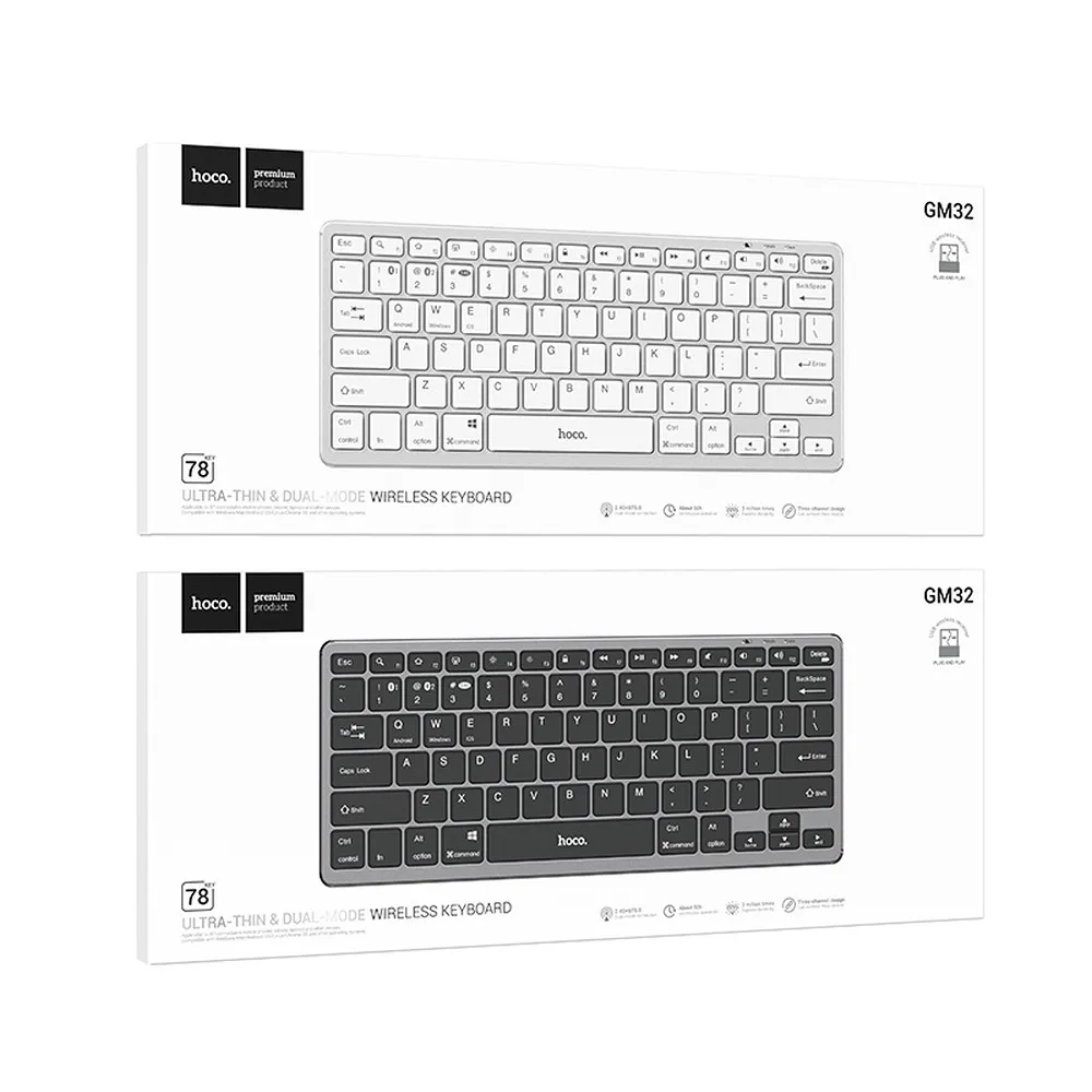 HOCO wireless keyboard QWERTY GM32 black - Image 4