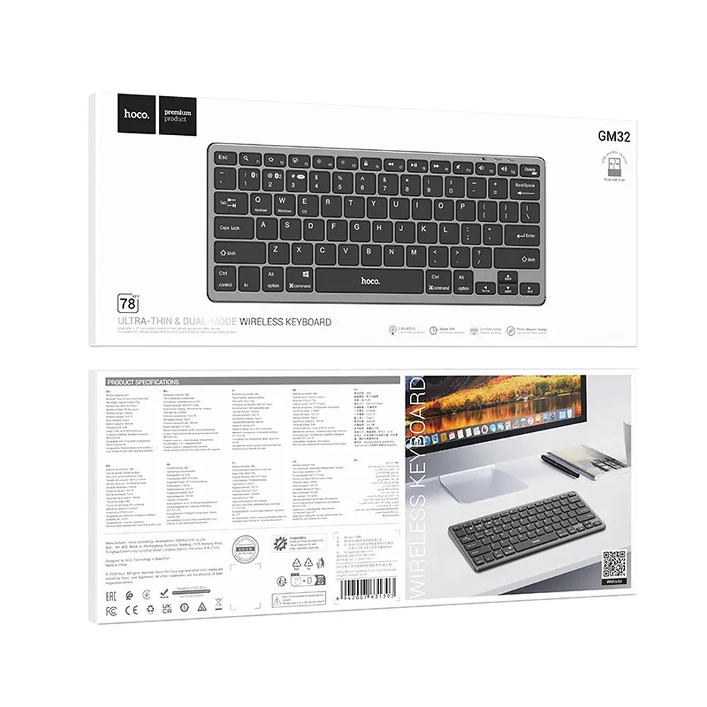 HOCO wireless keyboard QWERTY GM32 black - Image 6