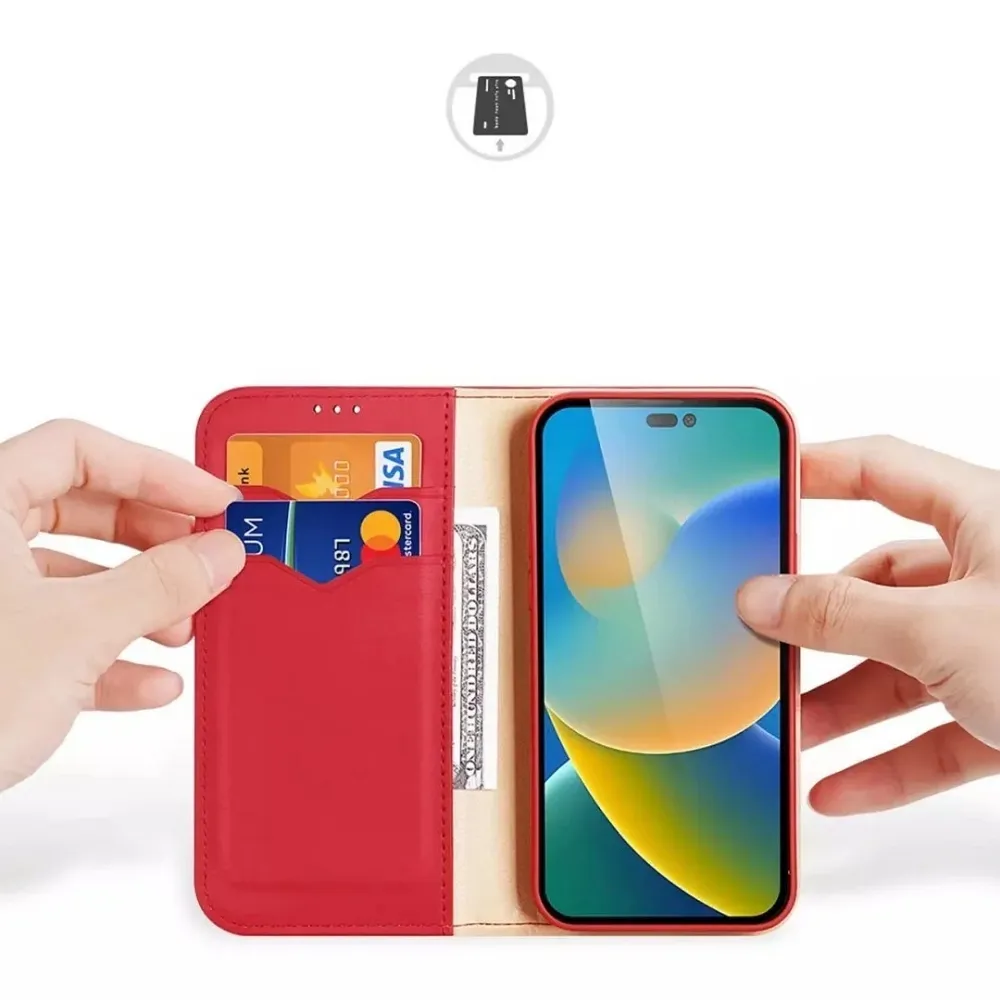 DUX DUCIS wallet case HIVO for IPHONE 15 Pro red - Image 4
