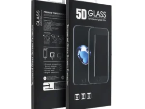 5D teljes felületű ragasztott edzett üveg – iPhone 15 Plus-hoz, fekete