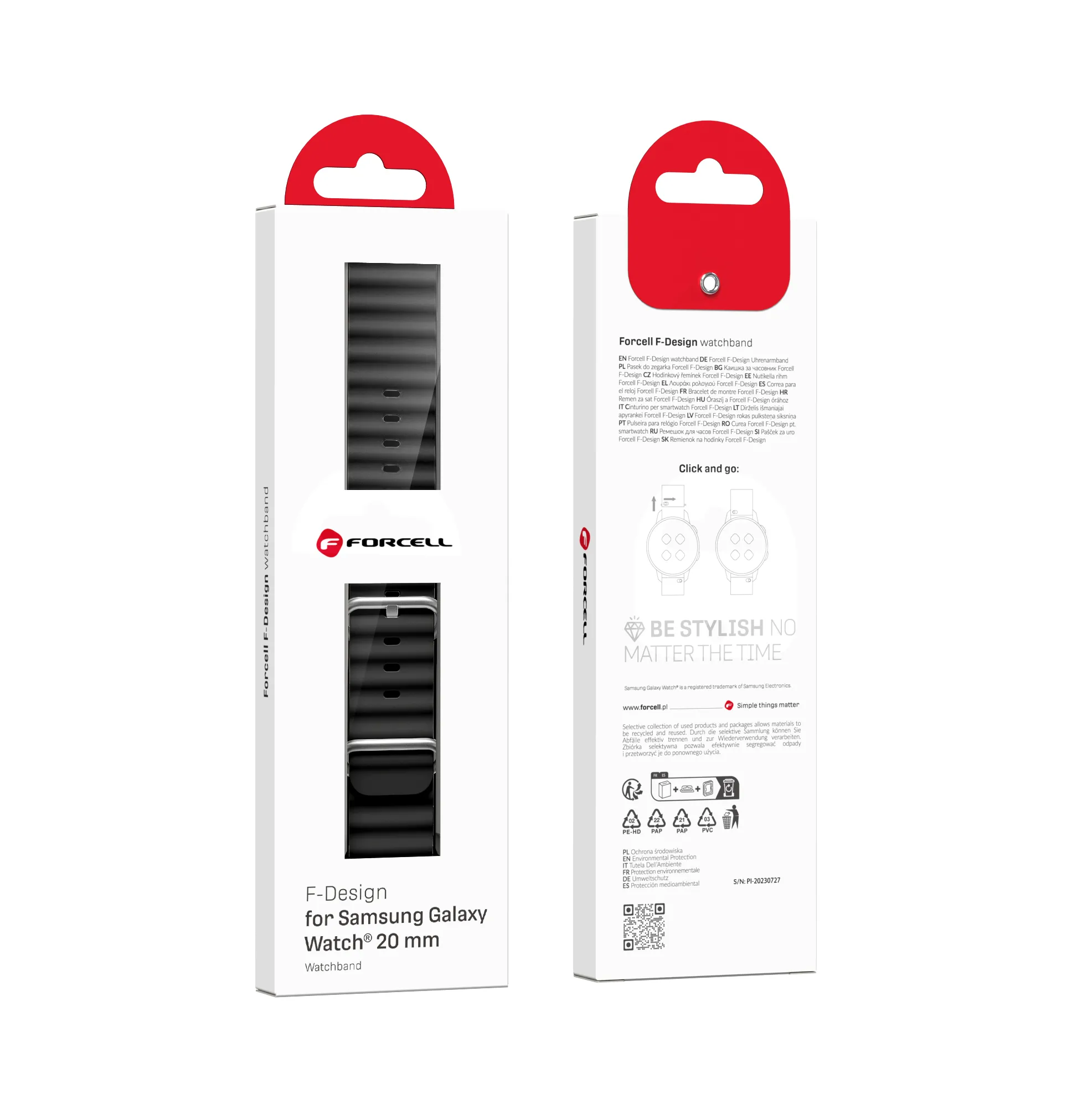 FORCELL F-DESIGN FS01 strap for SAMSUNG Watch 20 mm black - Image 5
