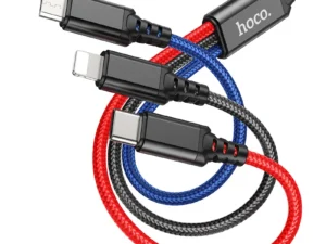 HOCO cable 3in1 USB A to Lightning / Micro USB / Type C 2A X76 1 m black / red / blue