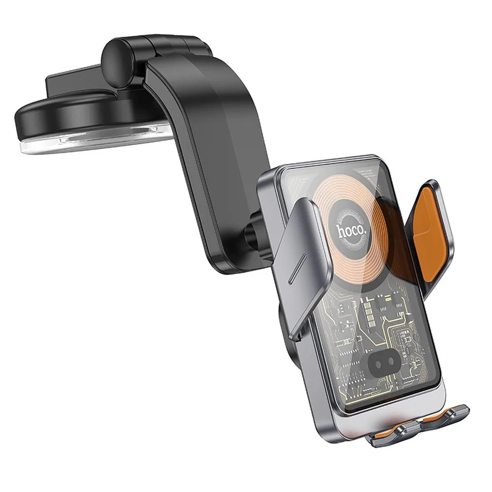 HOCO car phone holder with wirelles charging for windshield / center console 15W HW8 black - Image 2