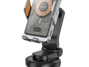 HOCO car phone holder with wirelles charging for windshield / center console 15W HW8 black