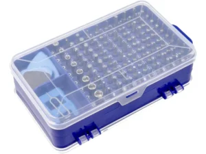 Set of service screwdrivers, bits 115-in-1 metal blue