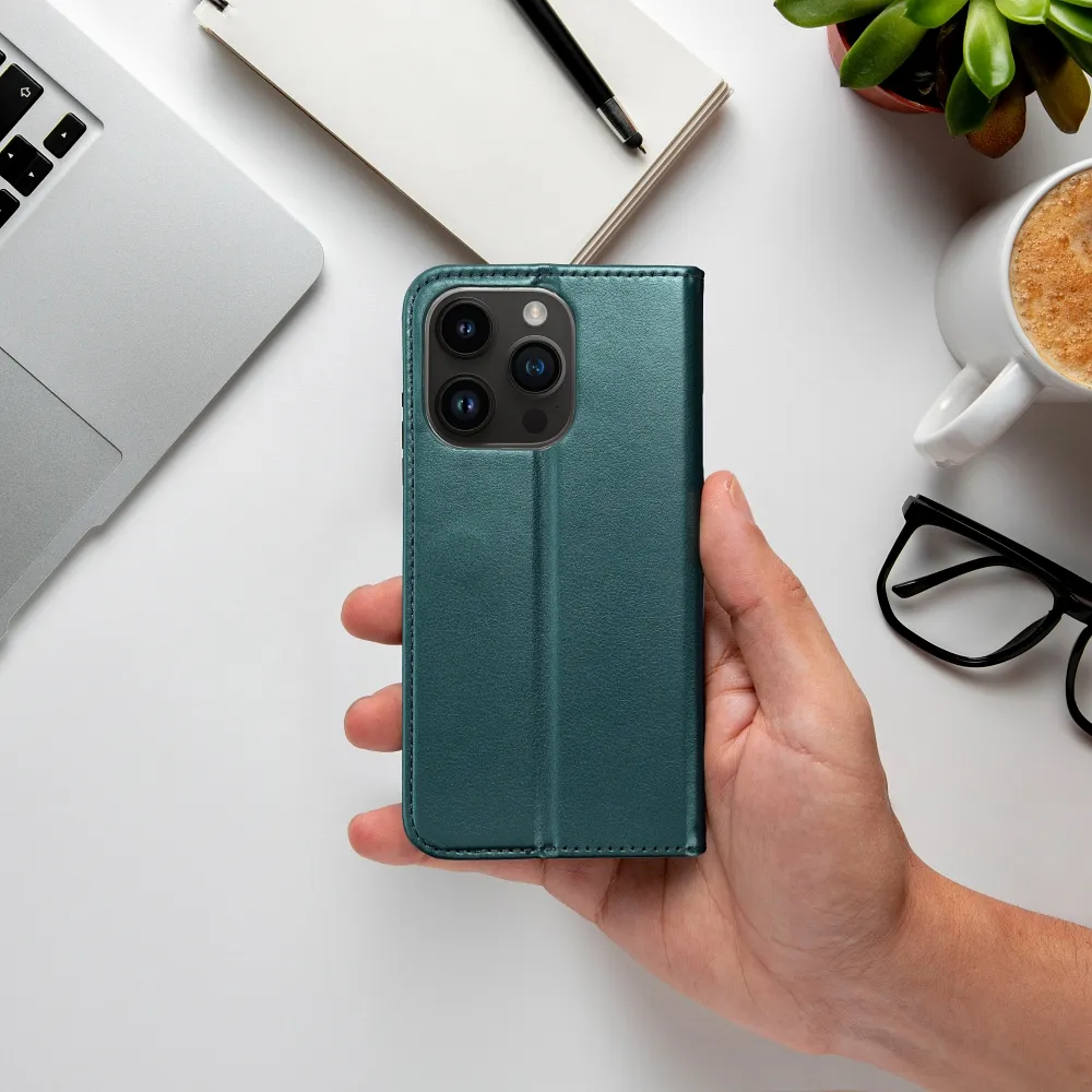 SMART MAGNETO Book case for IPHONE 15 Plus dark green - Image 8