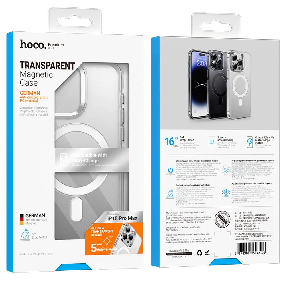 HOCO AS3 Amber case compatible with MagSafe for IPHONE 15 PRO MAX transparent black - Image 10