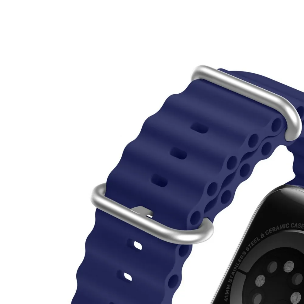 DUX DUCIS strap OCEAN WAVE silicone for Apple Watch 38 / 40 / 41 mm blue - Image 4