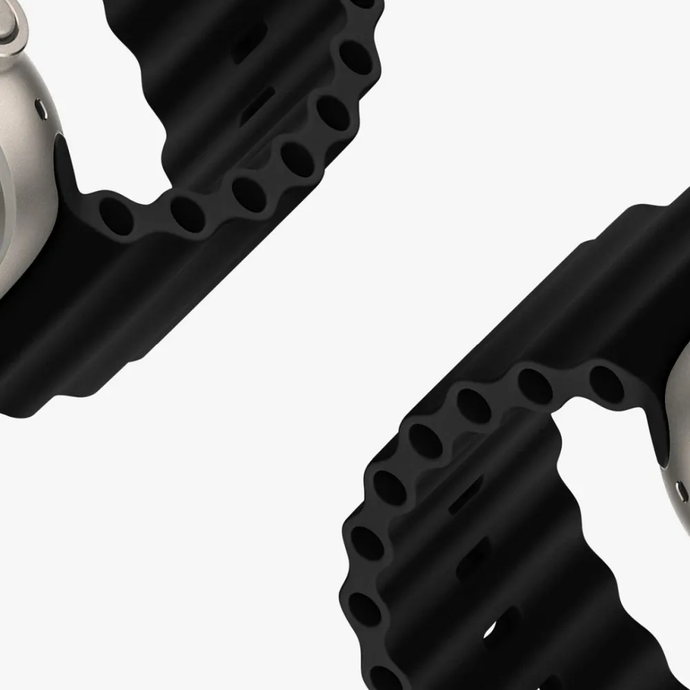 DUX DUCIS strap OCEAN WAVE silicone for Apple Watch 42 / 44 / 45 mm black - Image 5